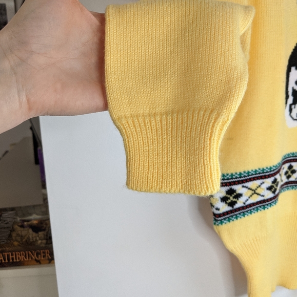 Vintage 80s Kitschy Cat Grandma Soft Grunge Crew Neck Knit Sweater - Picture 7 of 11